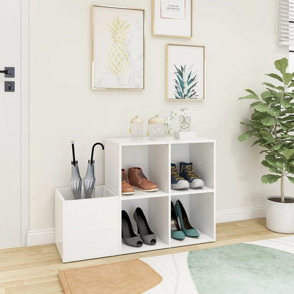 Hall Shoe Cabinet White 105x35.5x70 cm Engineered Wood