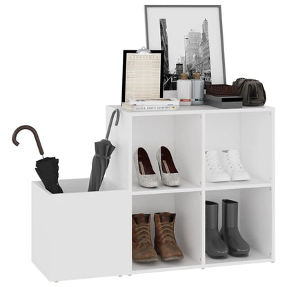 Hall Shoe Cabinet White 105x35.5x70 cm Engineered Wood