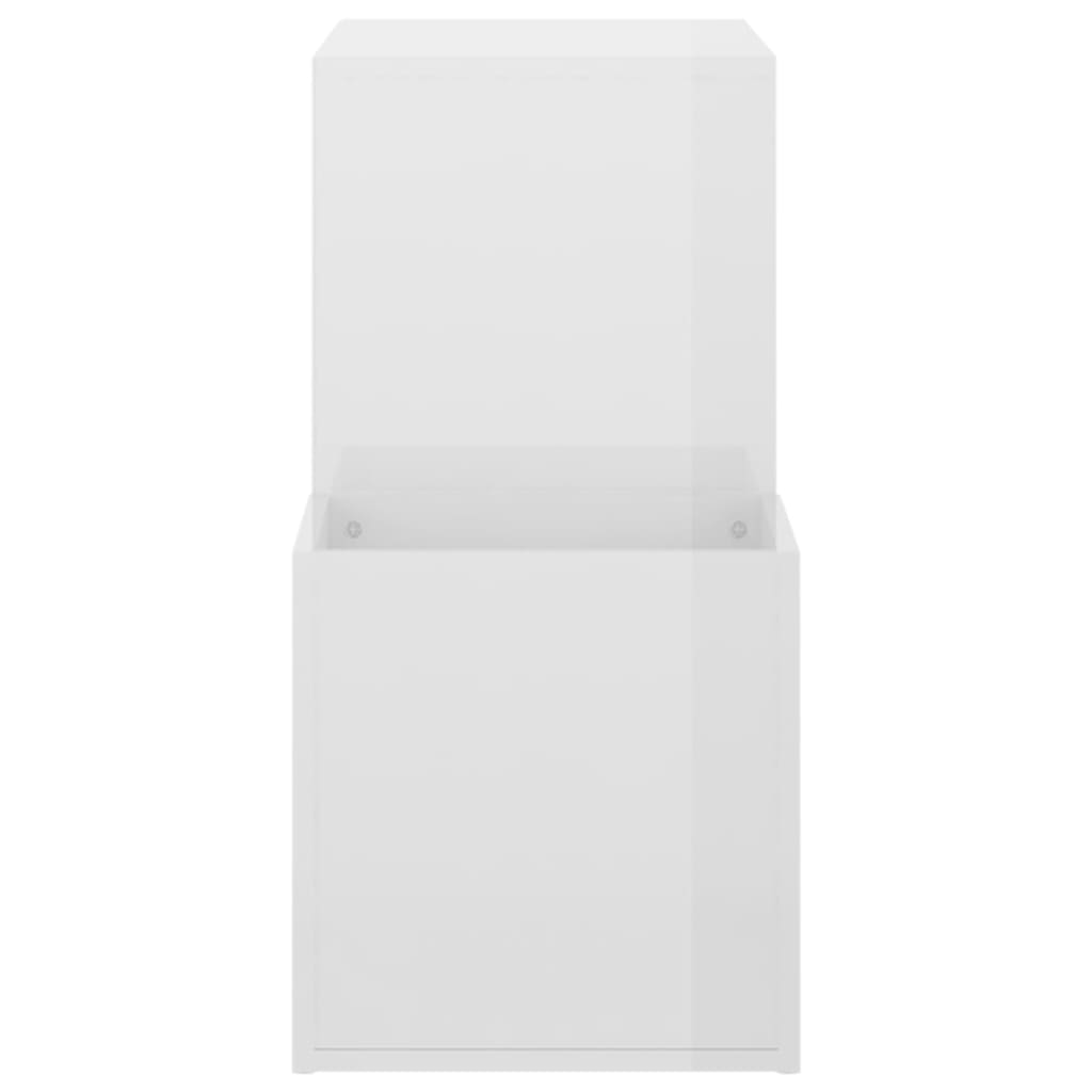 Hall Shoe Cabinet High Gloss White 105x35.5x70 cm Engineered Wood