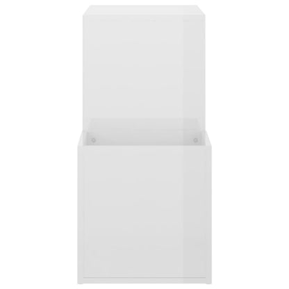 Hall Shoe Cabinet High Gloss White 105x35.5x70 cm Engineered Wood