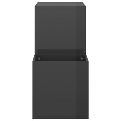 Hall Shoe Cabinet High Gloss Grey 105x35.5x70 cm Engineered Wood