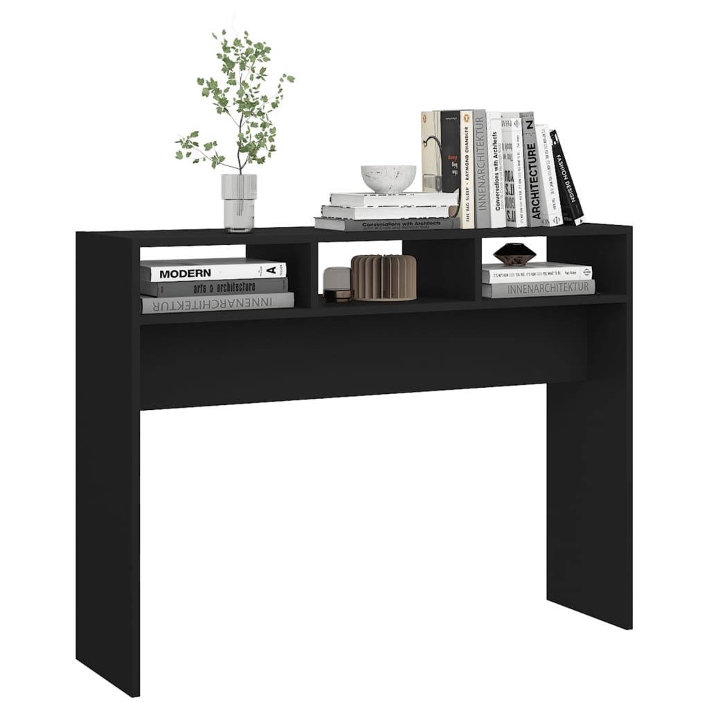 Console Table Black 105x30x80 cm Engineered Wood