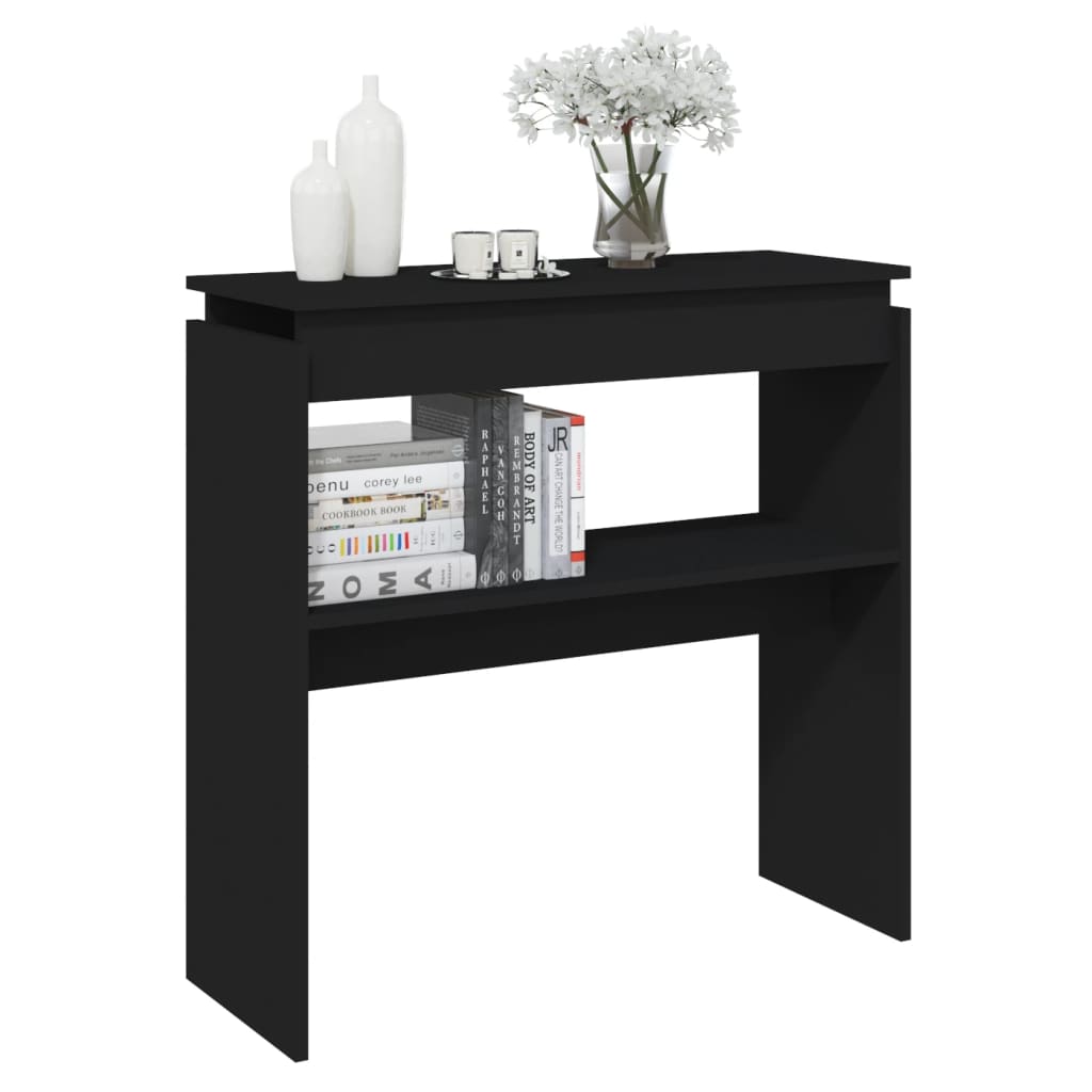 Console Table Black 80x30x80 cm Engineered Wood