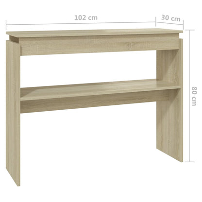 Console Table Sonoma Oak 102x30x80 cm Engineered Wood