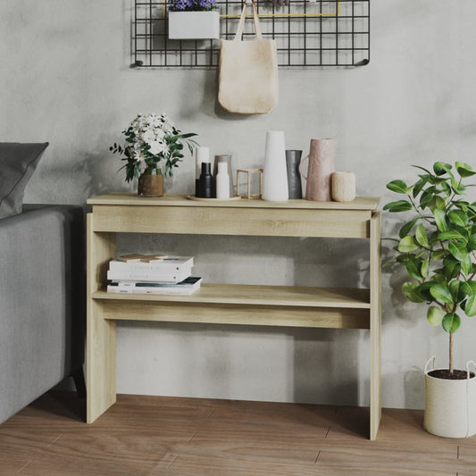Console Table Sonoma Oak 102x30x80 cm Engineered Wood