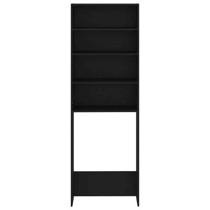 Washing Machine Cabinet Black 64x24x190 cm