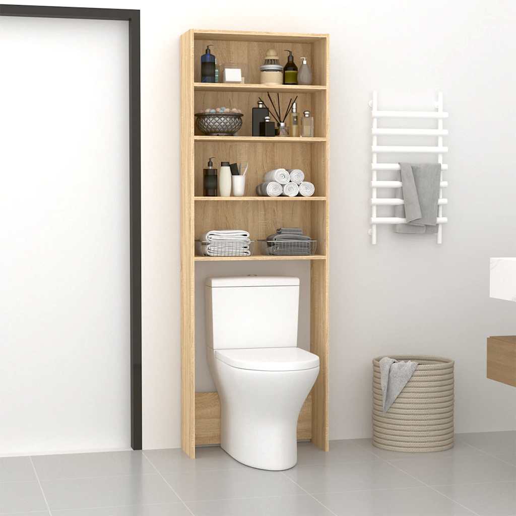 Washing Machine Cabinet Sonoma Oak 64x24x190 cm