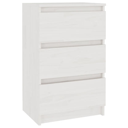 Bedside Cabinet White 40x29.5x64 cm Solid Pine Wood