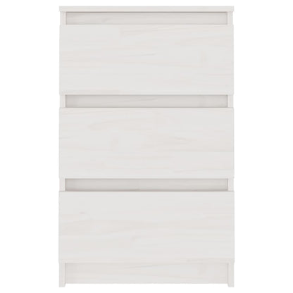 Bedside Cabinet White 40x29.5x64 cm Solid Pine Wood