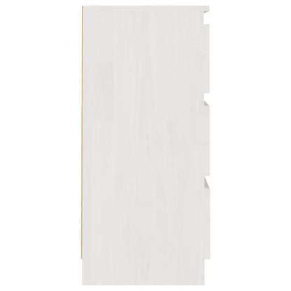 Bedside Cabinet White 40x29.5x64 cm Solid Pine Wood