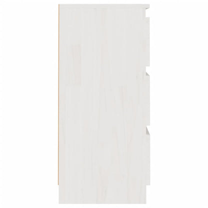 Bedside Cabinets 2 pcs White 40x29.5x64 cm Solid Pine Wood