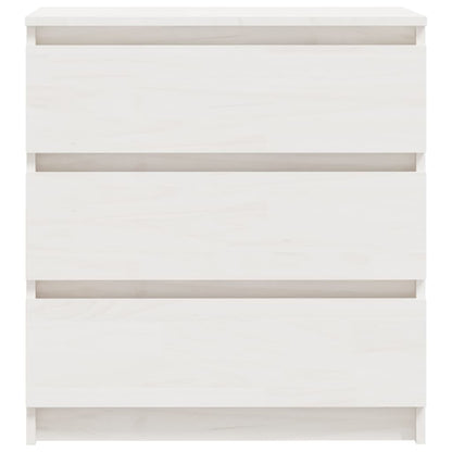 Bedside Cabinet White 60x36x64 cm Solid Pinewood