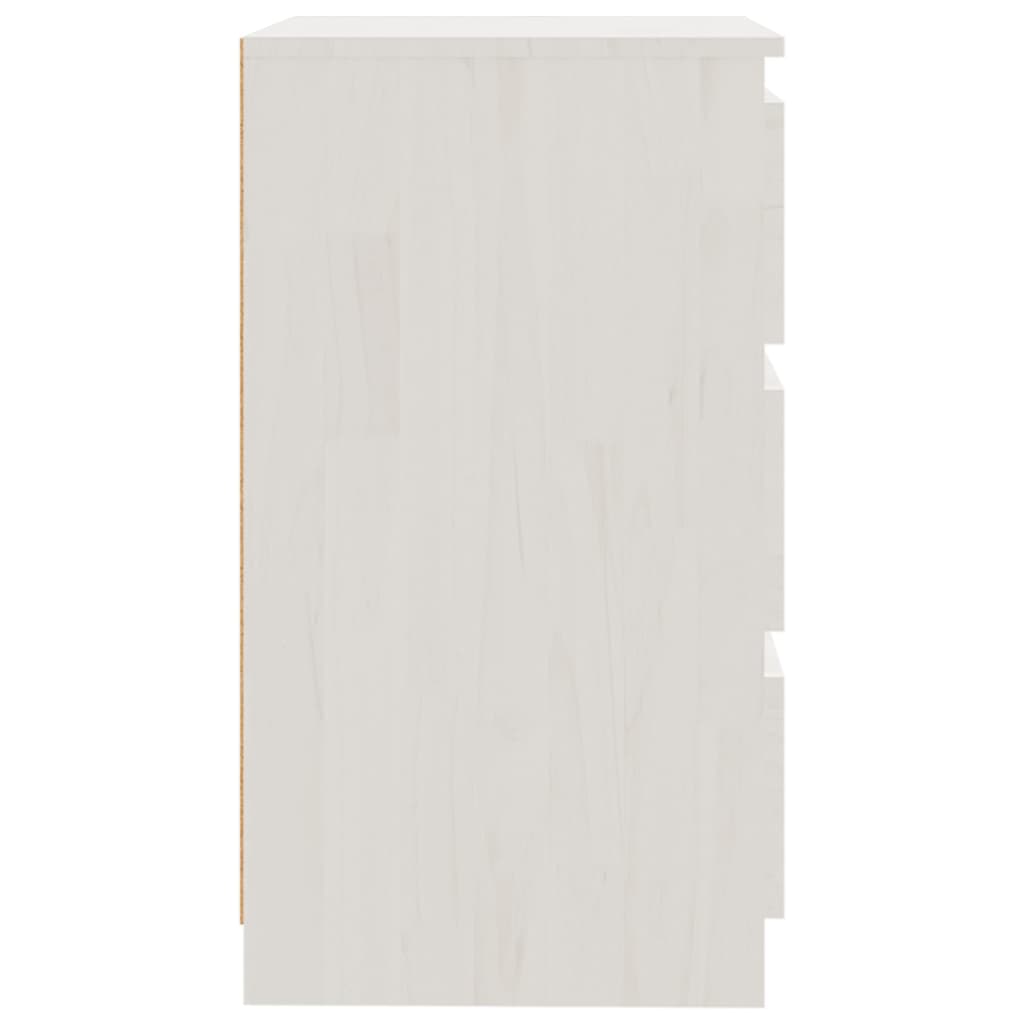 Bedside Cabinet White 60x36x64 cm Solid Pinewood