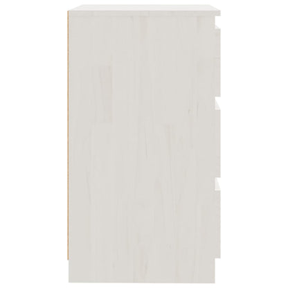 Bedside Cabinet White 60x36x64 cm Solid Pinewood
