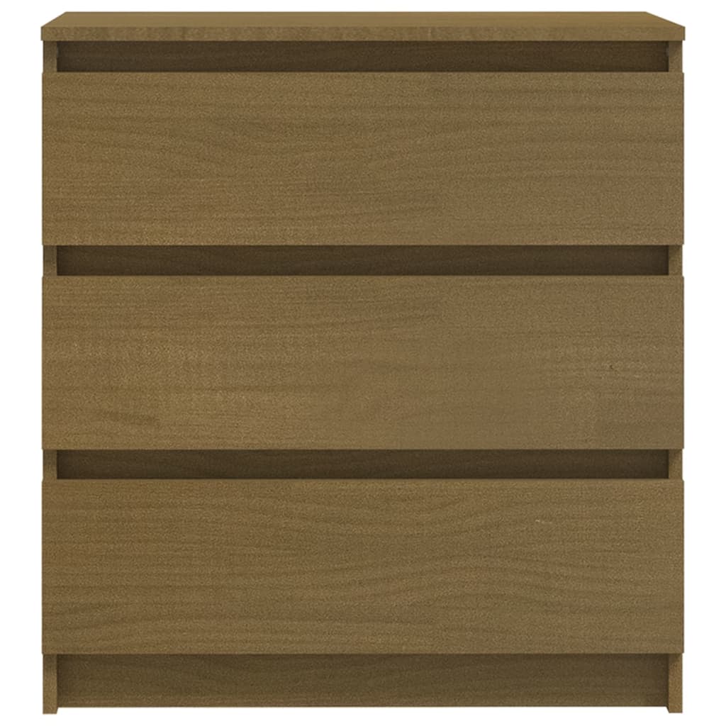 Bedside Cabinet Honey Brown 60x36x64 cm Solid Pinewood