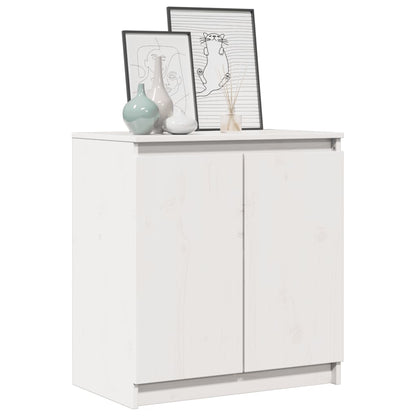 Side Cabinet White 60x36x65 cm Solid Pinewood
