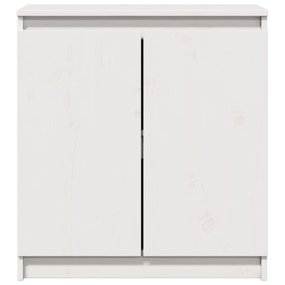 Side Cabinet White 60x36x65 cm Solid Pinewood