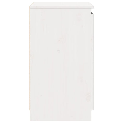 Side Cabinet White 60x36x65 cm Solid Pinewood