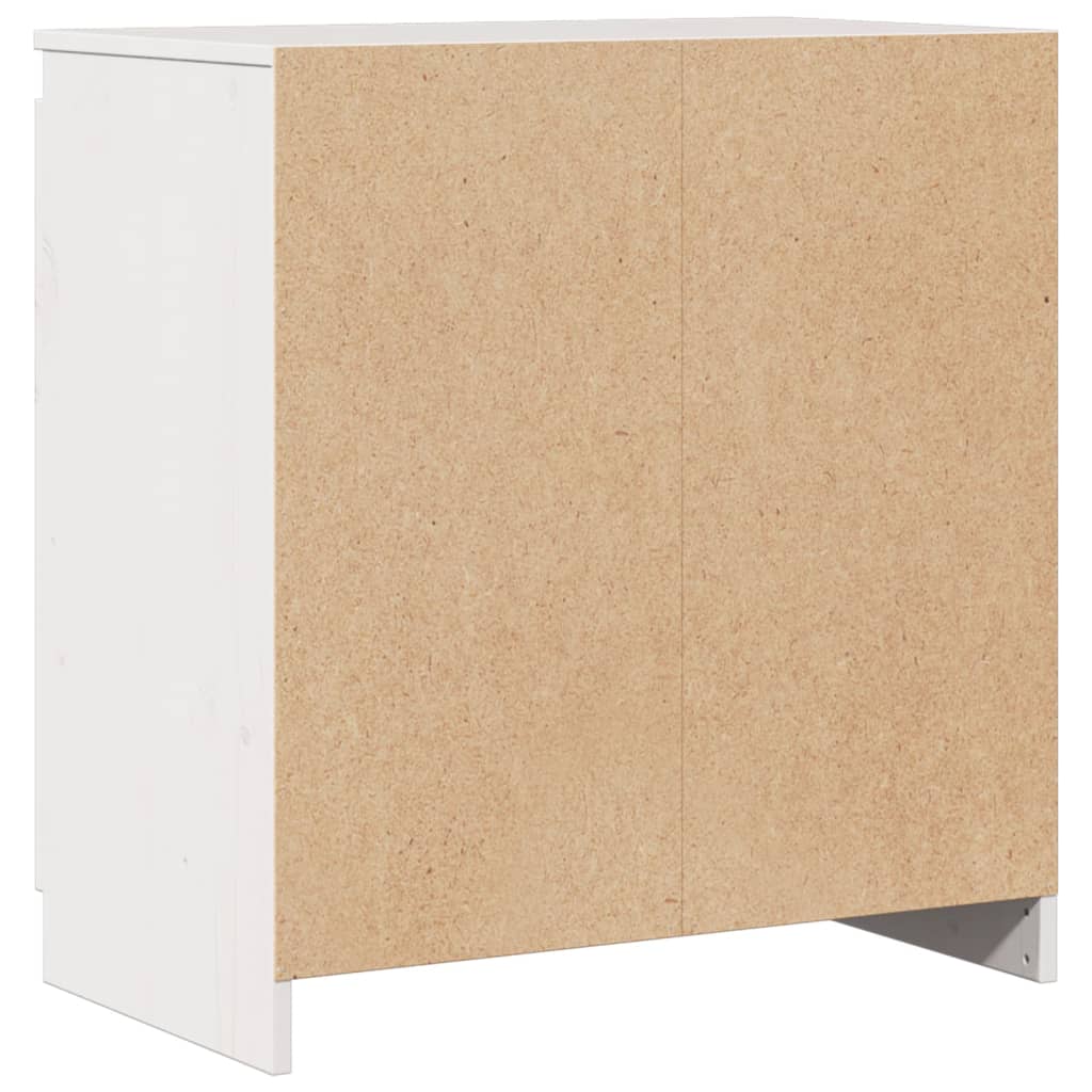 Side Cabinet White 60x36x65 cm Solid Pinewood