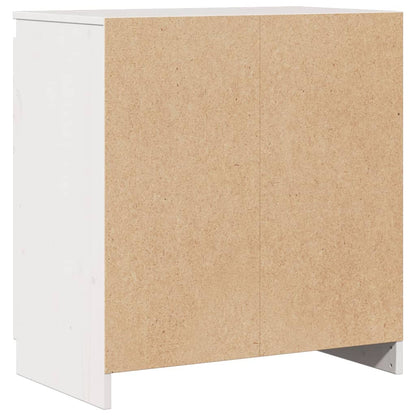 Side Cabinet White 60x36x65 cm Solid Pinewood