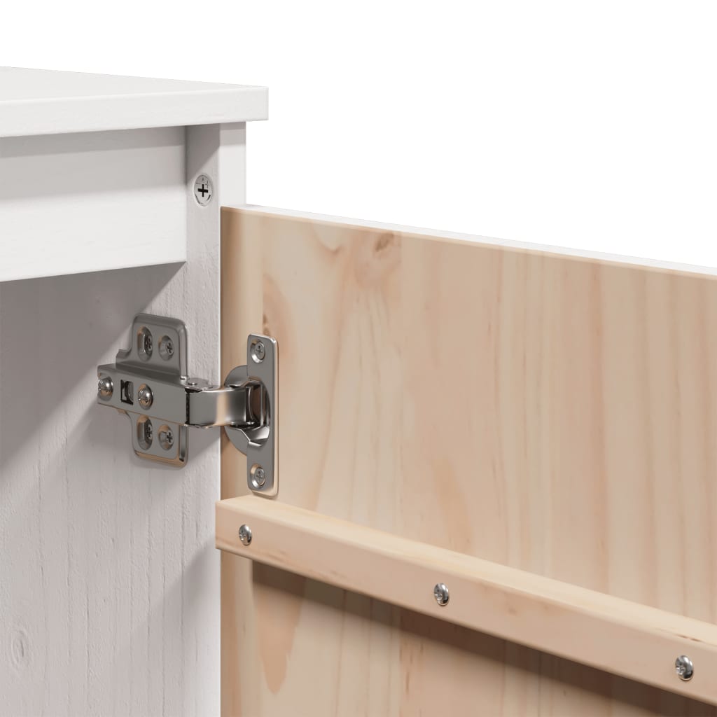 Side Cabinet White 60x36x65 cm Solid Pinewood