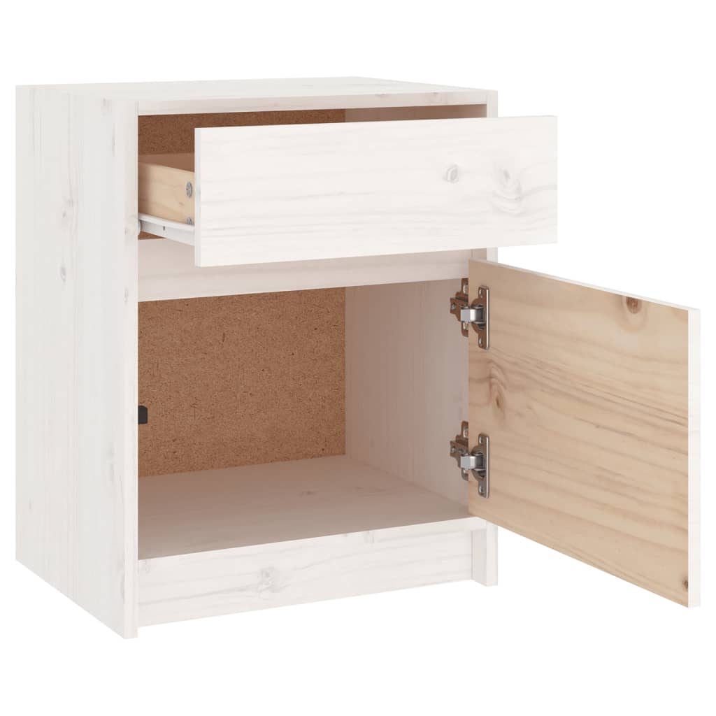 Bedside Cabinets 2 pcs White 40x31x50 cm Solid Pinewood
