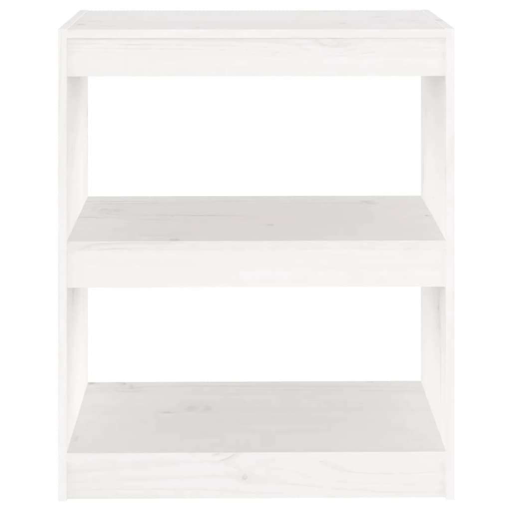 Book Cabinet/Room Divider White 60x30x71.5 cm Solid Wood Pine