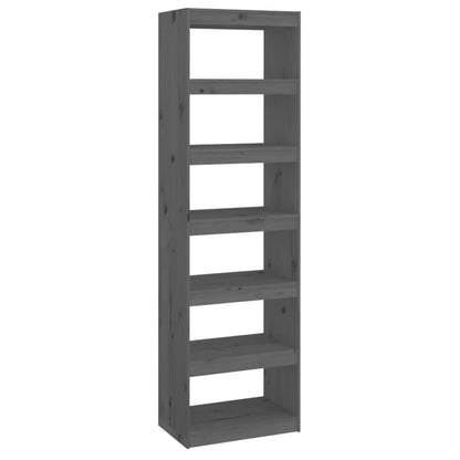Book Cabinet/Room Divider Grey 60x30x199.5 cm Solid Wood Pine