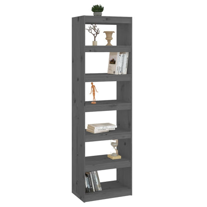 Book Cabinet/Room Divider Grey 60x30x199.5 cm Solid Wood Pine