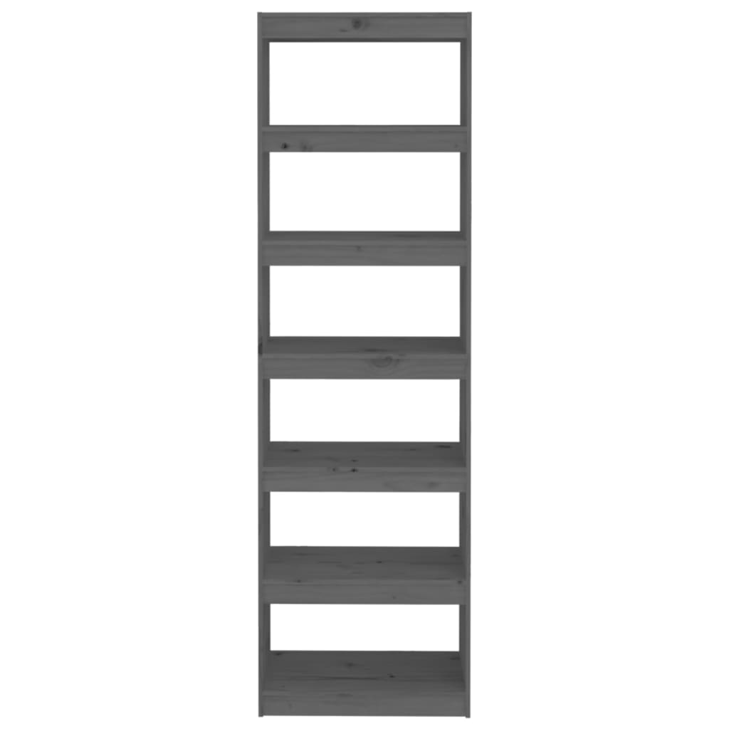 Book Cabinet/Room Divider Grey 60x30x199.5 cm Solid Wood Pine