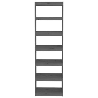 Book Cabinet/Room Divider Grey 60x30x199.5 cm Solid Wood Pine