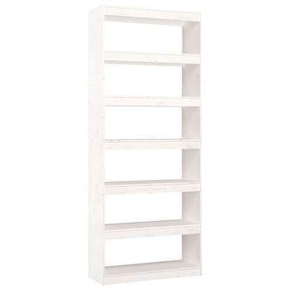 Book Cabinet/Room Divider White 80x30x199.5 cm Solid Wood Pine