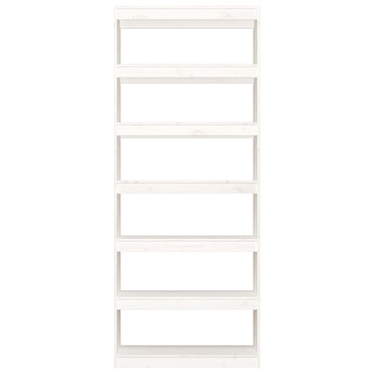 Book Cabinet/Room Divider White 80x30x199.5 cm Solid Wood Pine