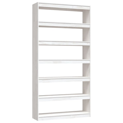 Book Cabinet/Room Divider White 100x30x200 cm Solid Pinewood