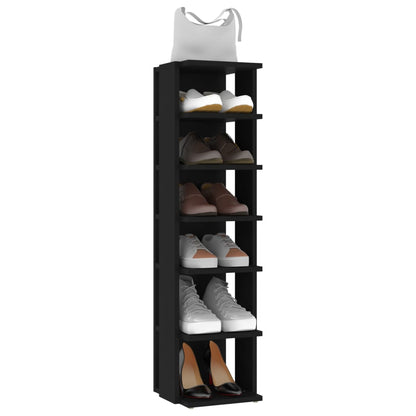 Shoe Cabinet Black 27.5x27x102 cm Engineered Wood
