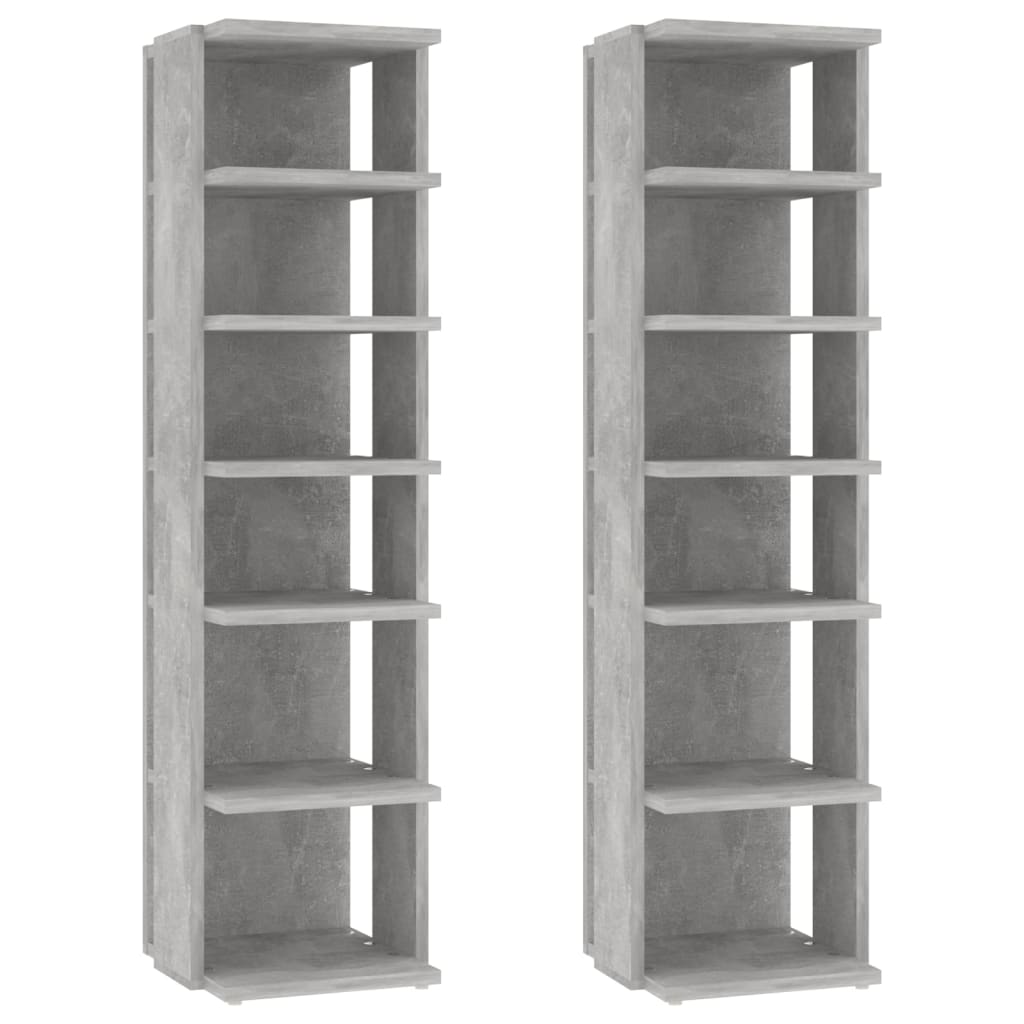 Shoe Cabinets 2 pcs Concrete Grey 27.5x27x102 cm