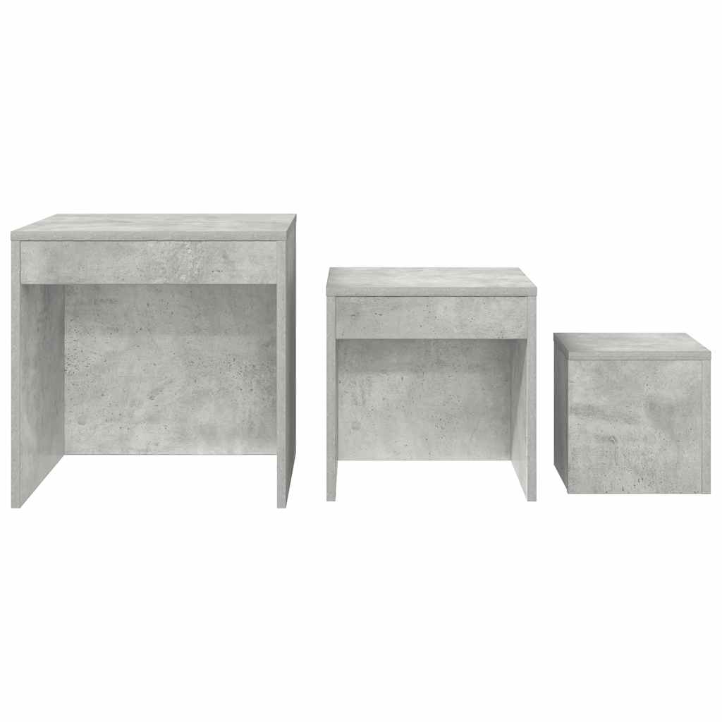 Nesting Tables 3 pcs Concrete Grey Engineered Wood