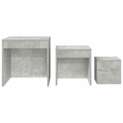 Nesting Tables 3 pcs Concrete Grey Engineered Wood