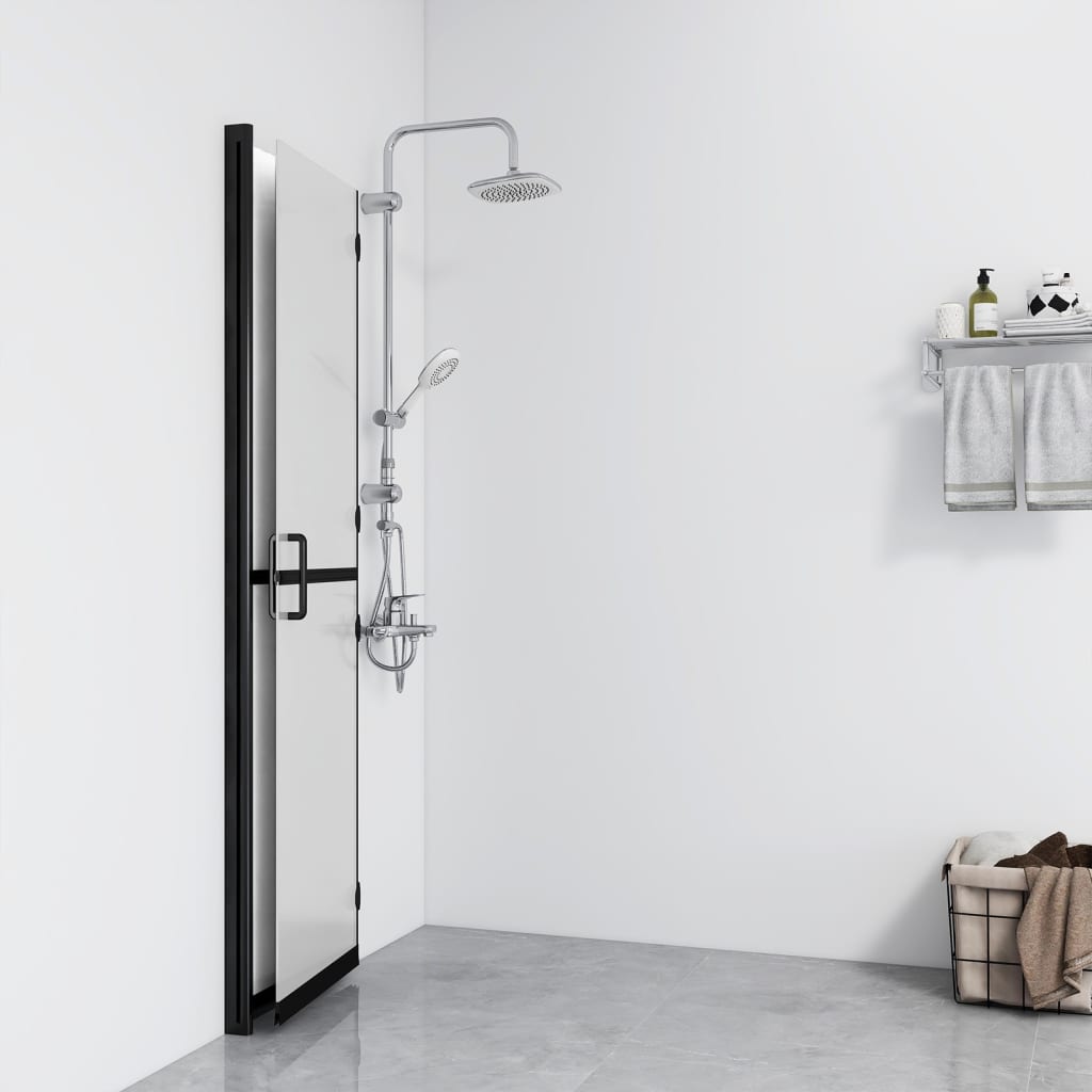 Foldable Walk-in Shower Wall Frosted ESG Glass 110x190 cm