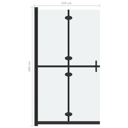 Foldable Walk-in Shower Wall Frosted ESG Glass 110x190 cm