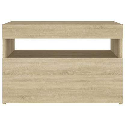 Bedside Cabinet & LED Lights 2 pcs Sonoma Oak 60x35x40 cm
