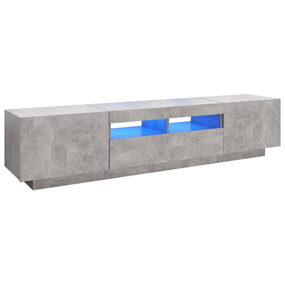 TV Cabinet with LED Lights Concrete Grey 180x35x40 cm