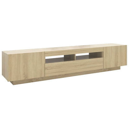 TV Cabinet with LED Lights Sonoma Oak 200x35x40 cm