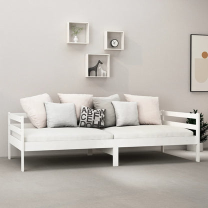 Day Bed without Mattress White Solid Wood Pine 90x200cm