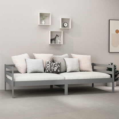 Day Bed without Mattress Grey Solid Wood Pine 90x200cm