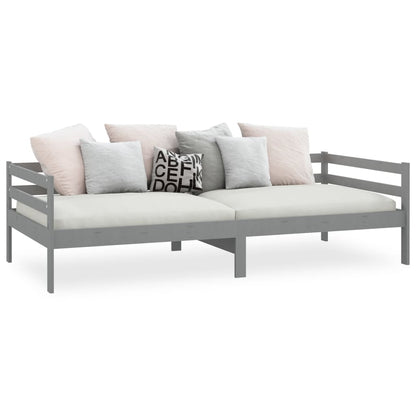 Day Bed without Mattress Grey Solid Wood Pine 90x200cm