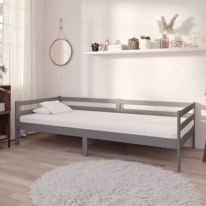 Day Bed without Mattress Grey Solid Wood Pine 90x200cm