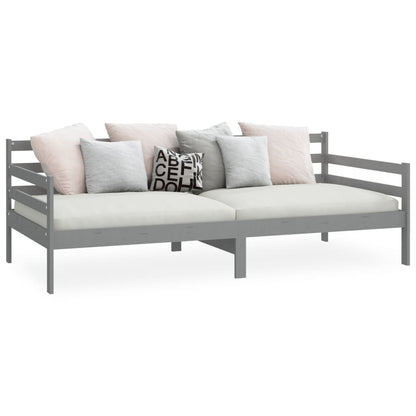 Day Bed without Mattress Grey Solid Wood Pine 90x200cm