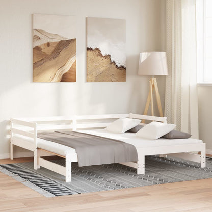 Pull-out Day Bed without Mattress White 2x(90x200)cm