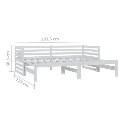 Pull-out Day Bed without Mattress White 2x(90x200)cm